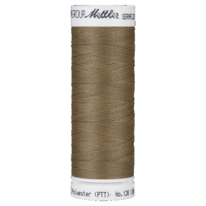 Mettler Seraflex 120, #0387 BROWN MUSHROOM 130m Elastic Sewing Thread