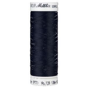 Mettler Seraflex 120, #0821 DARKEST BLUE 130m Elastic Sewing Thread