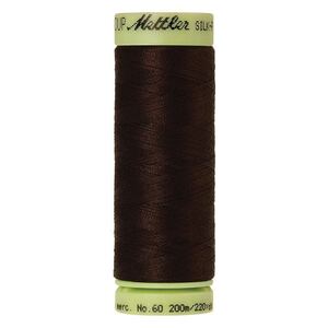 Mettler Silk-finish Cotton 60, #1002 VERY DARK BROWN Thread 200m