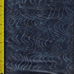 Batik Australia BA1069 Navy Blue Waves 110cm Wide Cotton Fabric