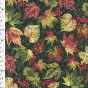 Autumn Florish Leaves FOREST Cotton Fabric 110cm wide