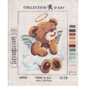 TEDDY BEAR ANGEL Tapestry Design Printed On Canvas #3179