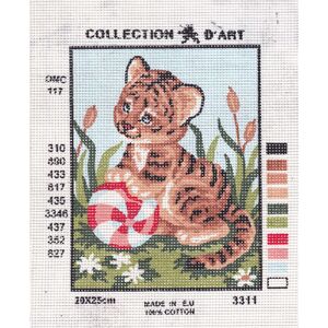 BABY TIGER Tapestry Design Printed On Canvas #3311