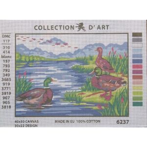 THREE DUCKS Tapestry Design Printed On Canvas #6237