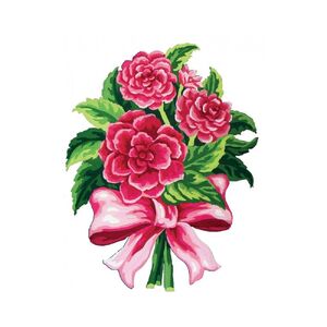 PINK BOUQUET Tapestry Design Printed On Canvas #6241