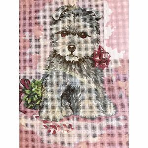 CHRISTMAS GIFT PUP Tapestry Design Printed On Canvas #6277