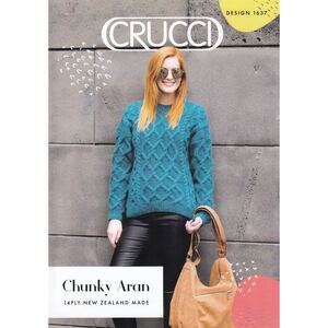 Chunky Aran Sweater Crucci Knitting Pattern 1637 for Chunky 14 Ply Yarns