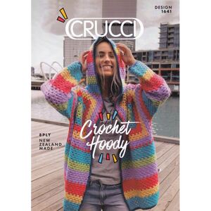 Crochet Hoody Crucci Pattern 1641 for 8 Ply Yarns