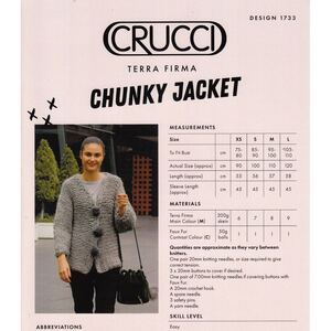 Terra Firma Chunky Jacket Crucci Knitting Pattern 1733 for Super Chunky Yarns