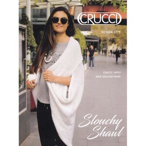 Slouchy Shawl Crucci Knitting Pattern 1775 for 14 Ply Yarns