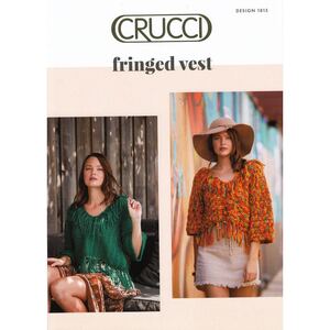 Fringed Vest Crucci Knitting Pattern 1815 for 14 Ply Yarns