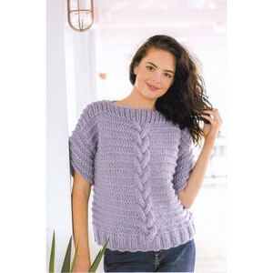 Short Sleeve Top Crucci Knitting Pattern 1836 for 18 Ply Yarns