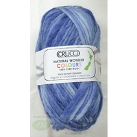 Crucci Natural Wonder Colours Knitting Yarn, Pure Wool, 18 Ply, 100g Ball #56 DENIM