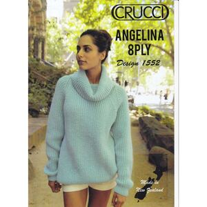 Oversized Jumper Crucci Knitting Pattern 1552 for 8 Ply Yarn
