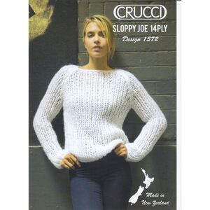 Open Rib Sweater Crucci Knitting Pattern 1572 for 14 Ply Yarns