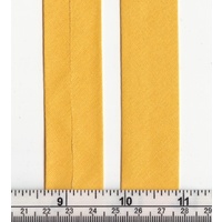 Cotton Bias Binding, 25mm Single Folded, YELLOW GOLD Per 20 Metre ROLL