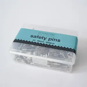 38mm Silver Colour Safety Pins, box of 200