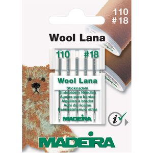 Madeira Lana Wool Sewing Machine Needle Size 110, Pack of 5 Needles