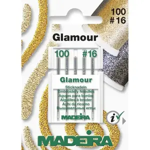 Madeira TITANIUM Glamour Size 100 (16) Sewing Machine Needle, Pkt of 3 Needles