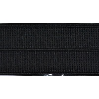 BLACK 20mm Ribbed Non-Roll Elastic, Per Metre