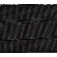 BLACK 25mm Ribbed Non-Roll Elastic, Per Metre