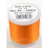 Madeira Rayon 40 #1278 ORANGE 200m Machine Embroidery Thread