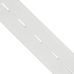 WHITE 20mm BUTTONHOLE Elastic, Per Metre, 100% Polyester, Premium Quality