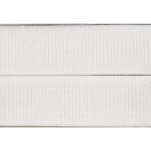 WHITE 20mm Heavy Woven (High Density) Non-Roll Elastic Per Metre