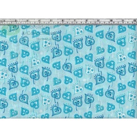 Sugar Garden Garden Leaf Dot, BLUE, Cotton Fabric 110cm Wide Per 50cm