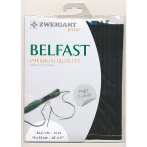 Zweigart Precut Belfast 3609.720 Black, 32Ct/12.6St 48x68cm Linen