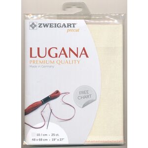 Zweigart Precut Lugana 3835, 25Ct/10St 48x68cm Cott/Visc 52/48 Fairy Dust