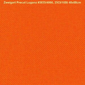 Zweigart Precut Lugana 3835, 25Ct/10St 48x68cm Cott/Visc 52/48 Orange