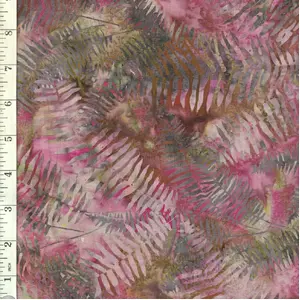 Fern Carnation Bali Batiks Hoffman Cotton Fabric 110cm wide