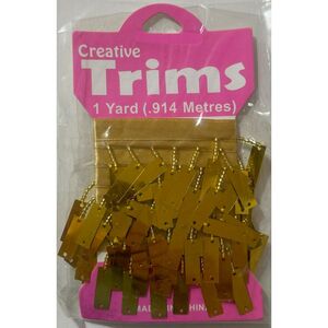 Creative Trims GOLD Rectangle Drop Trim, 1 Yard Pack (Final Stock)