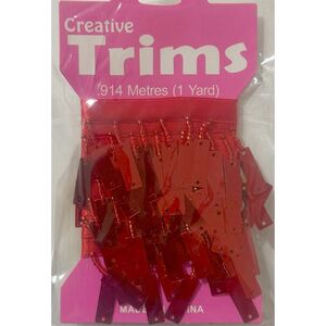 Creative Trims RED Rectangle Drop Trim, 1 Yard Pack (Final Stock)