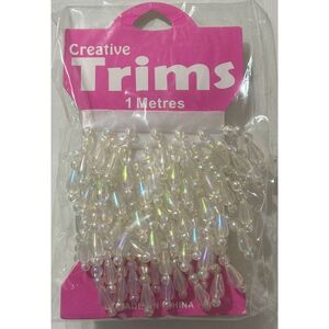 Creative Trims IRIDESCENT Pearl Drop Trim, 1 Metre Pack (Final Stock)