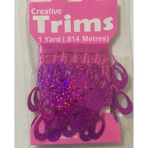 Creative Trims PINK Laser Egg Shape Drop Trim, 1 Yard Pack (Final Stock)