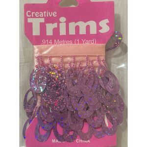 Creative Trims Light PURPLE Laser Egg Shape Drop Trim, 1 Yard Pack (Final Stock)