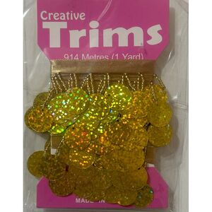 Creative Trims GOLD Laser Circle Shape Drop, 1 Yard Pack (Final Stock)