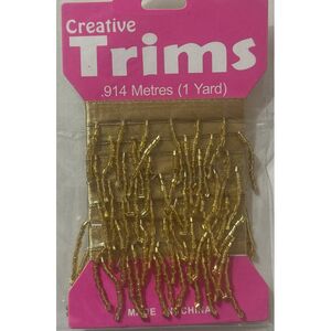 Creative Trims GOLD String Bead Drop Trim, 1 Yard Pack (Final Stock)