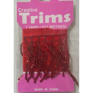 Creative Trims RED String Bead Drop Trim, 1 Yard Pack (Final Stock)