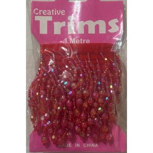 Creative Trims RED AB Elongated Pearl Drop, 1 Metre Pack (Final Stock)