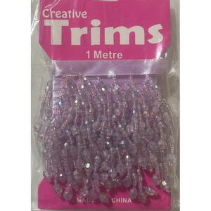 Creative Trims PURPLE AB Elongated Pearl Drop, 1 Metre Pack (Final Stock)