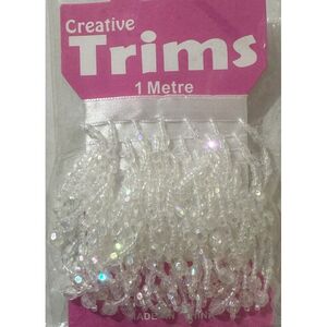 Creative Trims IRIDESCENT Elongated Pearl Drop, 1 Metre Pack (Final Stock)