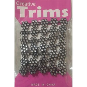 Creative Trims BLACK/SILVER Acrylic Rhinestone Drop, 1 Metre Pack (Final Stock)