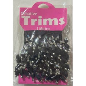 Creative Trims BLACK Bead Drop, 1 Metre Pack (Final Stock)