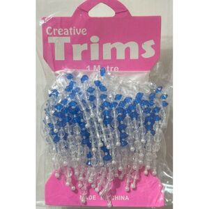 Creative Trims BLUE Bead Drop, 1 Metre Pack (Final Stock)