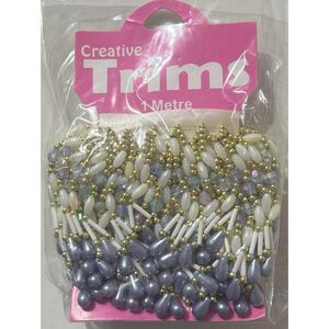 Creative Trims BLUE Elongated RL Drop, 1 Metre Pack (Final Stock)