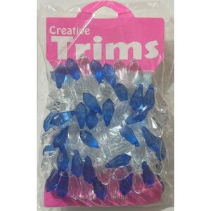Creative Trims BLUE / CLEAR Single Faced Drop, 1 Metre Pack (Final Stock)