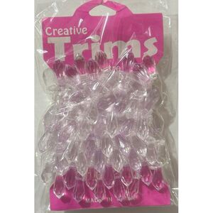 Creative Trims LILAC / CLEAR Single Faced Drop, 1 Metre Pack (Final Stock)